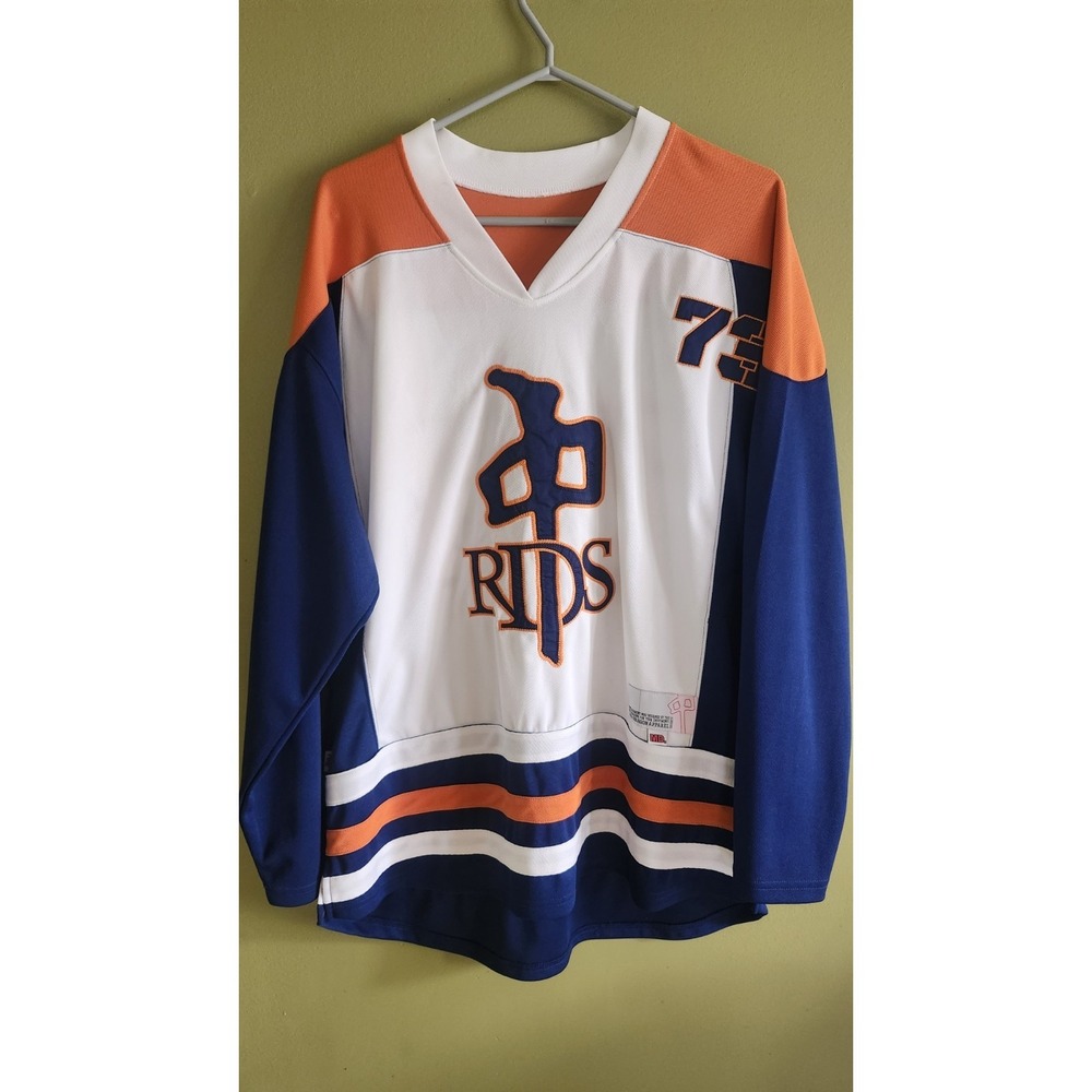 Rare Red‎ Dragon Apparel RDS Mens Long Sleeve Logo Jersey Orange, White, Blue